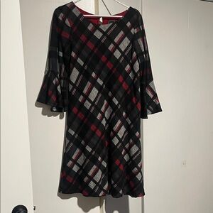 JH Plaid Dress with Red Accents
